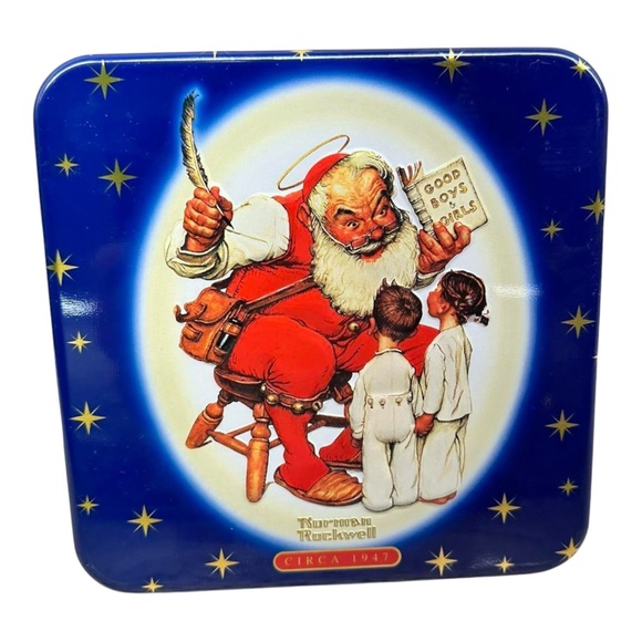 Snickers 1999 Norman Rockwell Art Santa Christmas Mars Promo Chocolate Tin - Picture 1 of 4